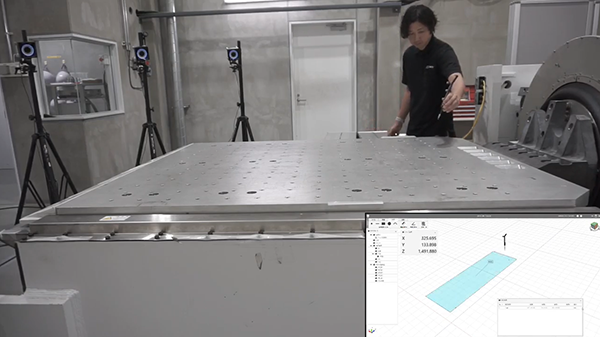 大型試験装置の3次元寸法測定
