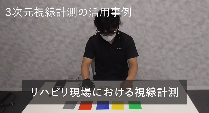 基本動作訓練(リハビリ)の結果を数値化・可視化した視線解析例